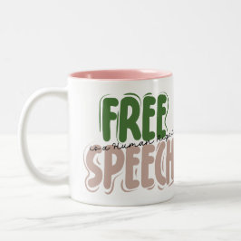 Caneca De Café Em Dois Tons Free Speech Is a Human Right Mug