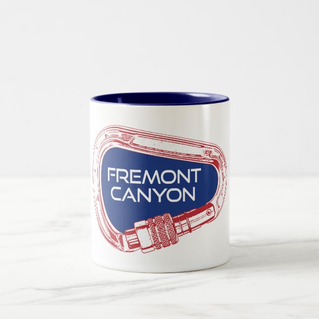 Caneca De Café Em Dois Tons Fremont Canyon Wyoming Rock Escalbing Carabiner (Centro)
