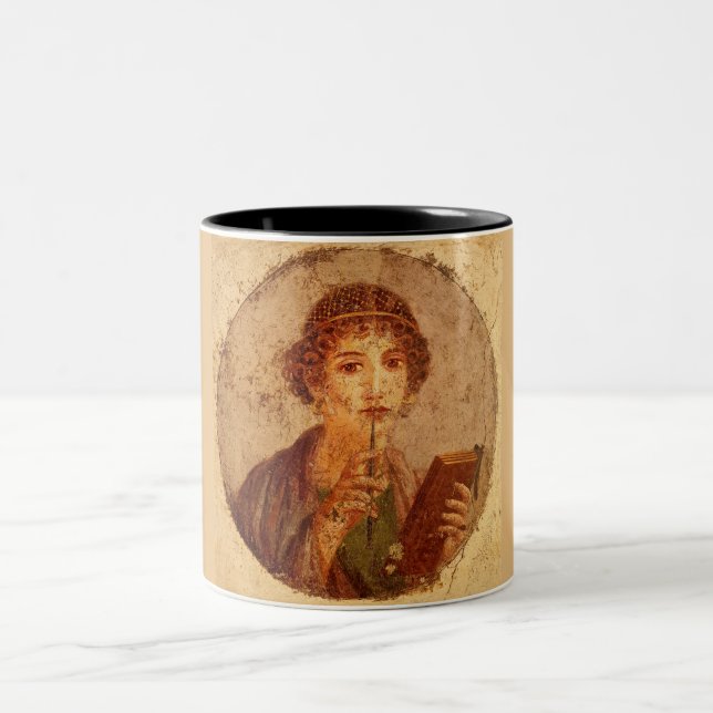 Caneca De Café Em Dois Tons Fresco de Sappho em Pompeia (Centro)