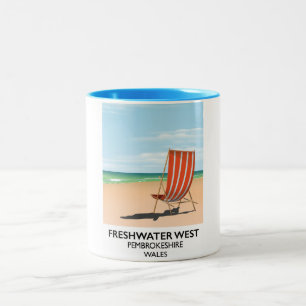 Caneca De Café Em Dois Tons Freshwater West Pembrokeshire País de Gales