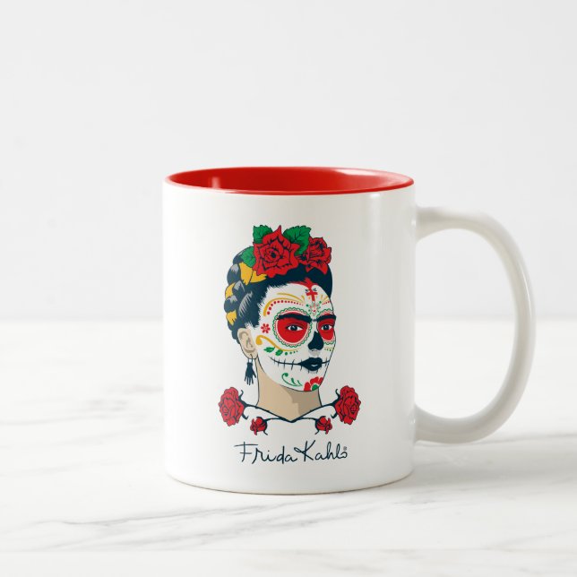 Caneca De Café Em Dois Tons Frida Kahlo | EL Día de los Muertos (Direita)