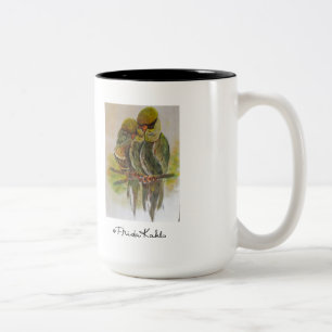 Caneca De Café Em Dois Tons Frida Kahlo pintou pássaros