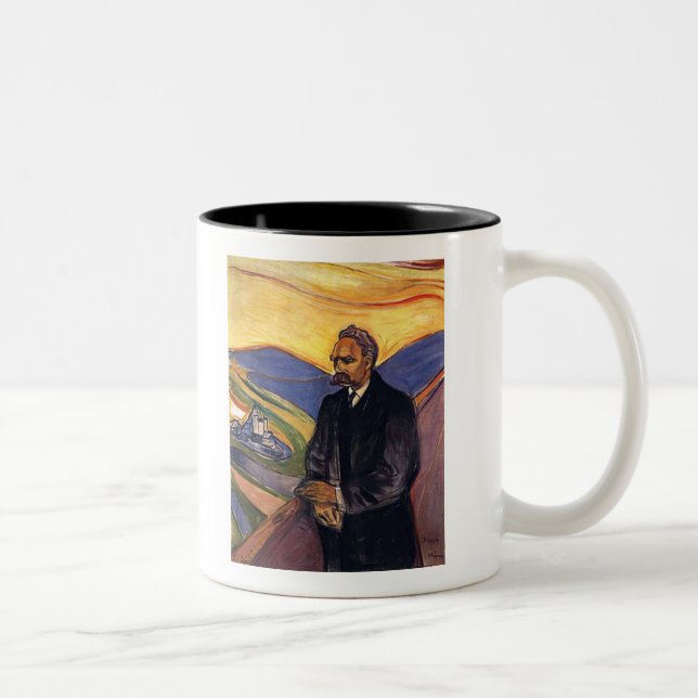 Caneca De Café Em Dois Tons Friedrich Nietzsche Edvard Munch (Direita)