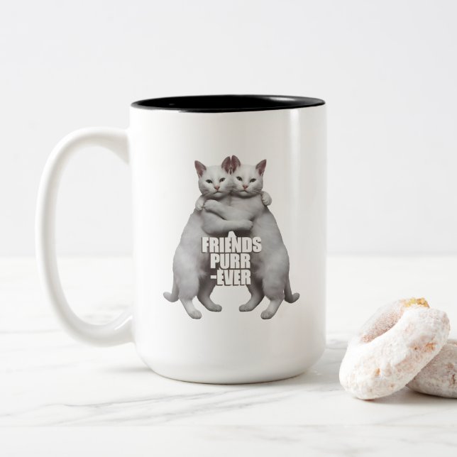 Caneca De Café Em Dois Tons Friends Purr-Ever (Com Donut)