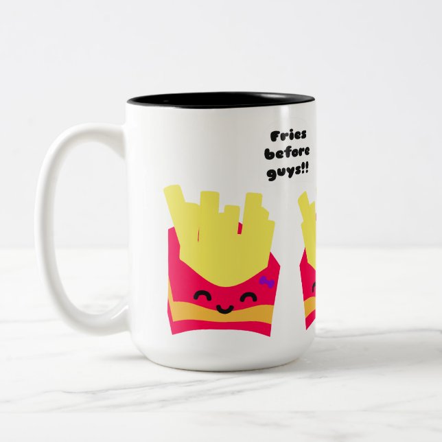 Caneca De Café Em Dois Tons Fries Antes das Caras! (Esquerda)