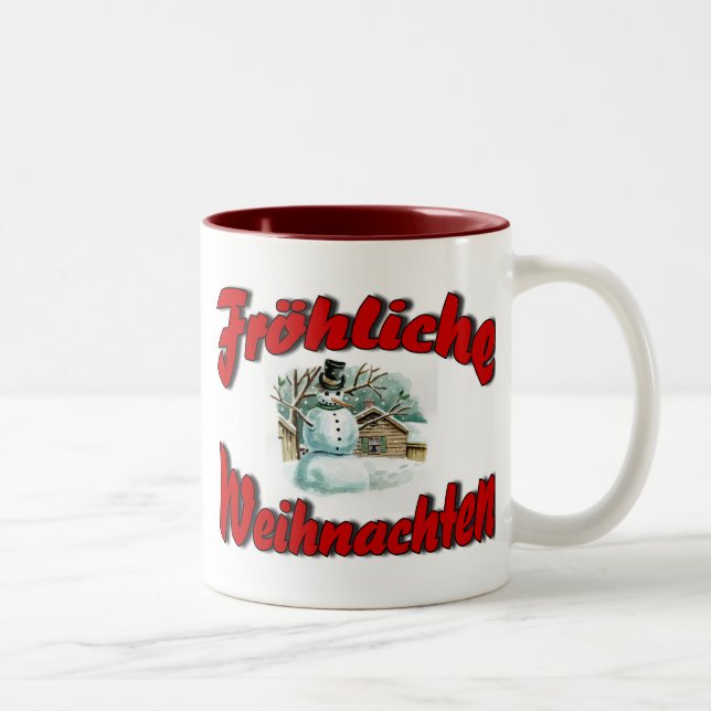 Caneca De Café Em Dois Tons Fröhliche Weihnachten (Direita)