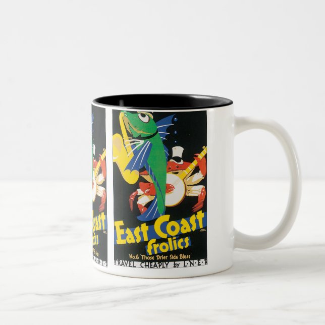 Caneca De Café Em Dois Tons Frolics da costa leste (Direita)