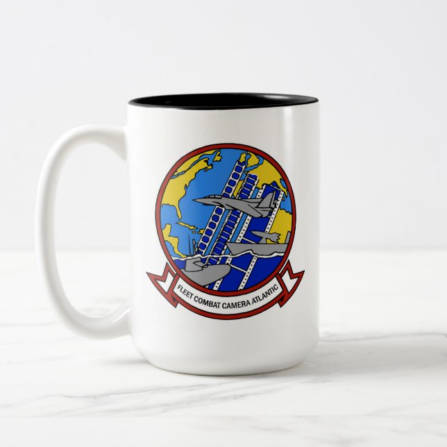 Caneca De Café Em Dois Tons Frota Combate Câmera Atlântica (Esquerda)