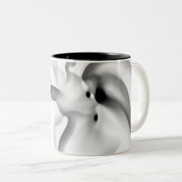Caneca De Café Em Dois Tons Frozen: Cinza, Branco e Preto Abstratos
