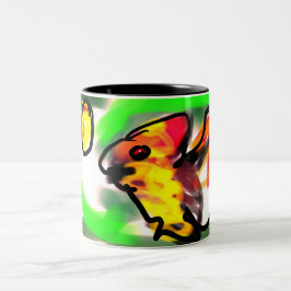 Caneca De Café Em Dois Tons Fruit bat  art