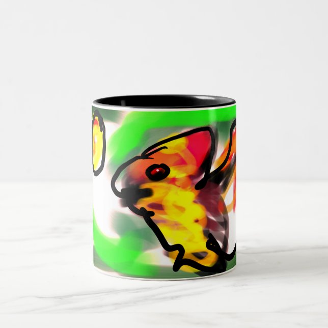 Caneca De Café Em Dois Tons Fruit bat  art (Centro)