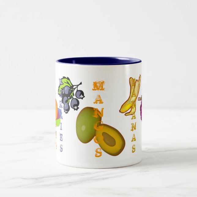 Caneca De Café Em Dois Tons Fruity Mango Frutas (Centro)