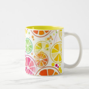Caneca De Café Em Dois Tons Fruta de Verão Cores de Mug