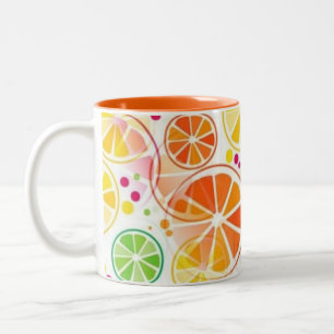 Caneca De Café Em Dois Tons Fruta de Verão Cores de Mug