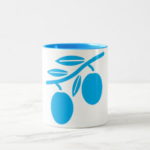 Caneca De Café Em Dois Tons Fruta e barra de ícones da árvore de óleo