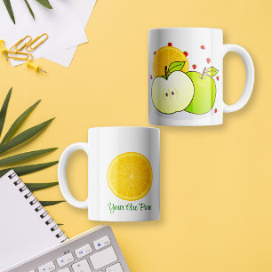 Caneca De Café Em Dois Tons Fruta fresca personalizada
