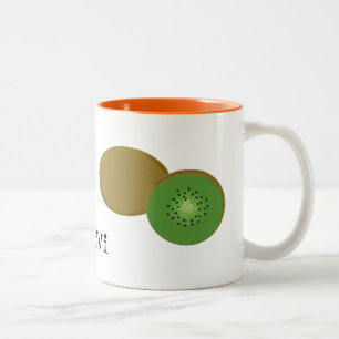 Caneca De Café Em Dois Tons Fruta Kiwi
