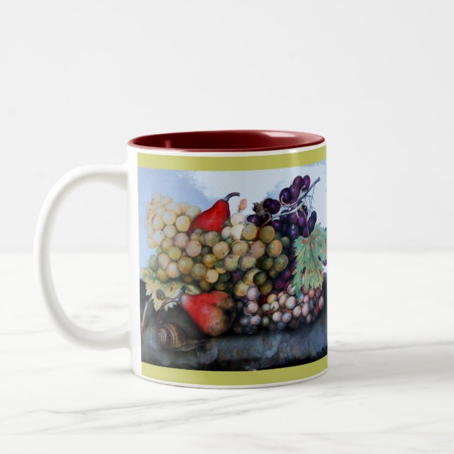 CANECA DE CAFÉ EM DOIS TONS FRUTAS 1 DA SEASON - UVAS E PERAS (Esquerda)