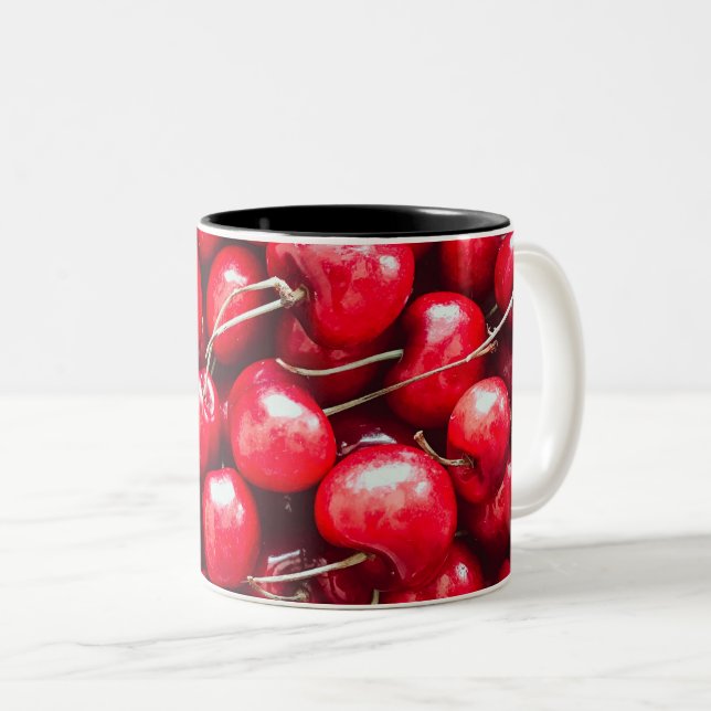 Caneca De Café Em Dois Tons Frutas coloridas (Frente Esquerda)