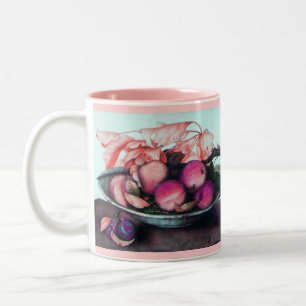 Caneca De Café Em Dois Tons FRUTAS DA SEASON, PÊSSEGOS, Pêssego, Pêssego, Vida