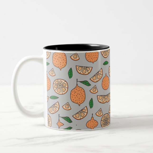 Caneca De Café Em Dois Tons Frutas de Citrus (Esquerda)