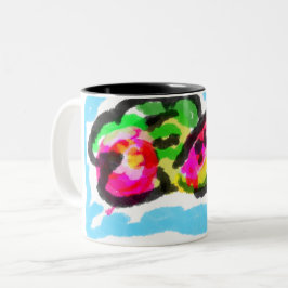 Caneca De Café Em Dois Tons Frutas de verão alegria