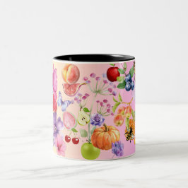 Caneca De Café Em Dois Tons Frutas mistas
