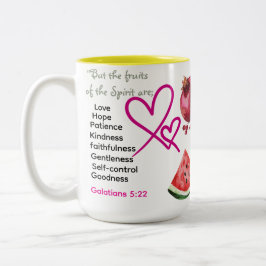 Caneca De Café Em Dois Tons Frutos do Espírito