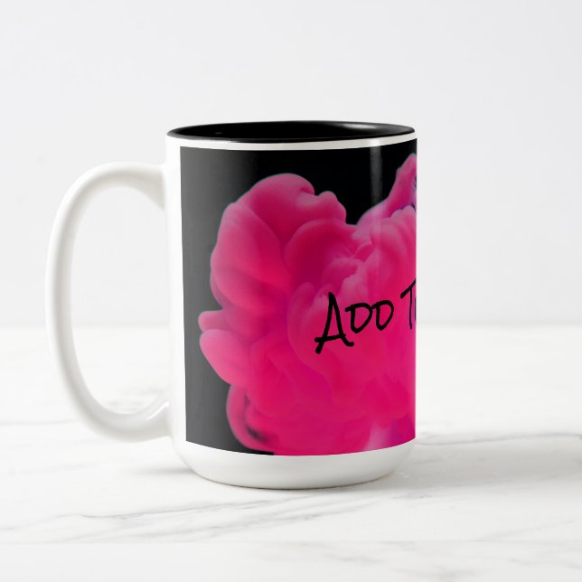 Caneca De Café Em Dois Tons Fumaça digital rosa e roxa (Esquerda)