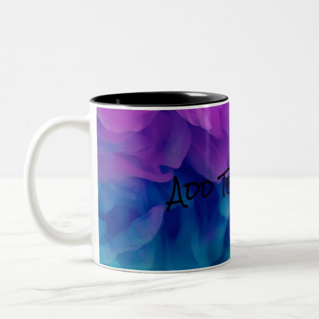 Caneca De Café Em Dois Tons Fumaça digital roxa e azul (Esquerda)
