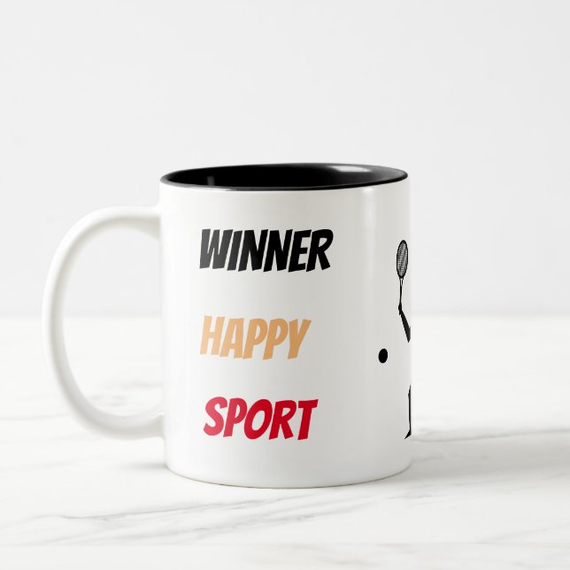 Caneca De Café Em Dois Tons Fun player tennis  (Esquerda)