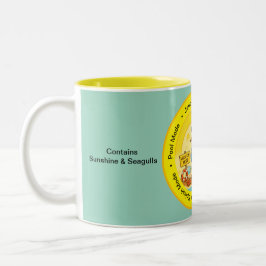 Caneca De Café Em Dois Tons fun sunny destination seagull beach traveller name