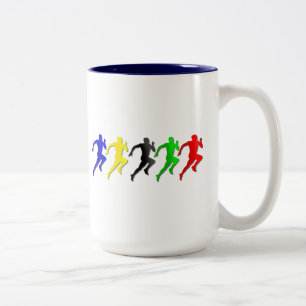 Caneca De Café Em Dois Tons funcionamento dos corredores de 100m 200m 400m