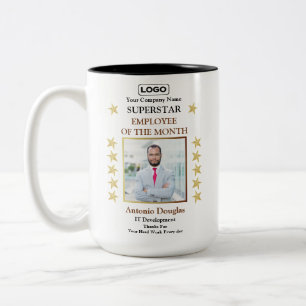 Caneca De Café Em Dois Tons Funcionário do prêmio de Superestrela Golde Foto M