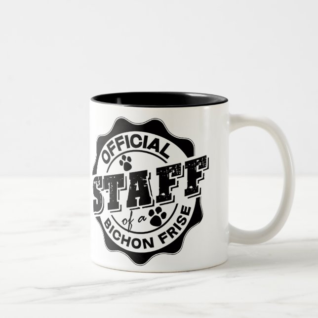 Caneca De Café Em Dois Tons Funcionarios oficiais de um Bichon Frise (Direita)