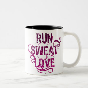 Caneca De Café Em Dois Tons Funcione o amor do suor
