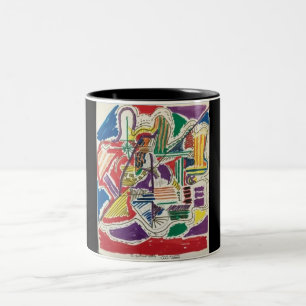 Caneca De Café Em Dois Tons Fundo abstrato preto