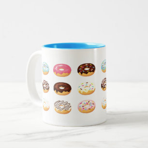 Caneca De Café Em Dois Tons Fundo Colorido do Rosquinha