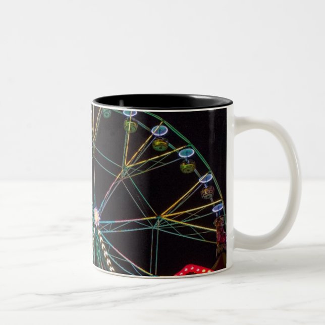 Caneca De Café Em Dois Tons Funfair Ferris Wheel at Night (Direita)