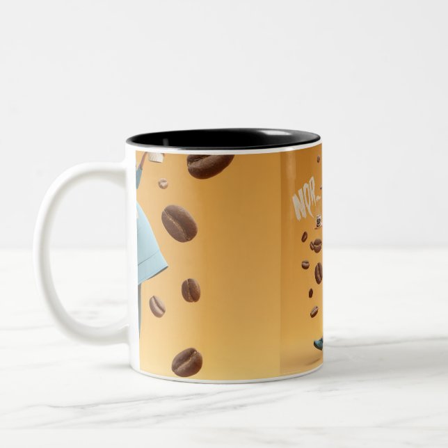 Caneca De Café Em Dois Tons Funny 3D Illustration of a Stressed Doctor (Esquerda)