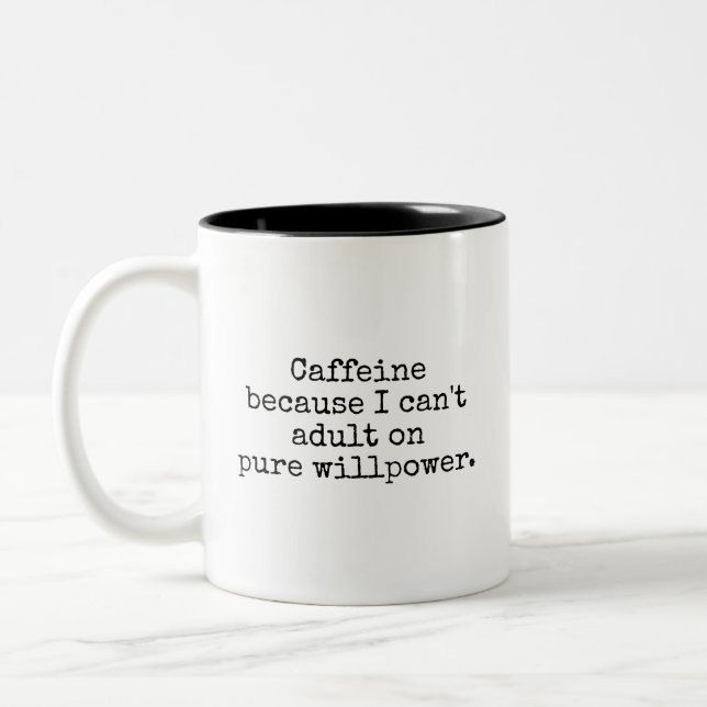 Caneca De Café Em Dois Tons Funny Adulting Coffee Mug Gift (Esquerda)