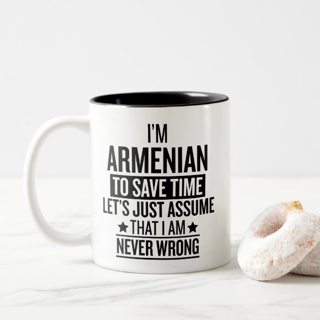 Caneca De Café Em Dois Tons Funny Armenian (Com Donut)