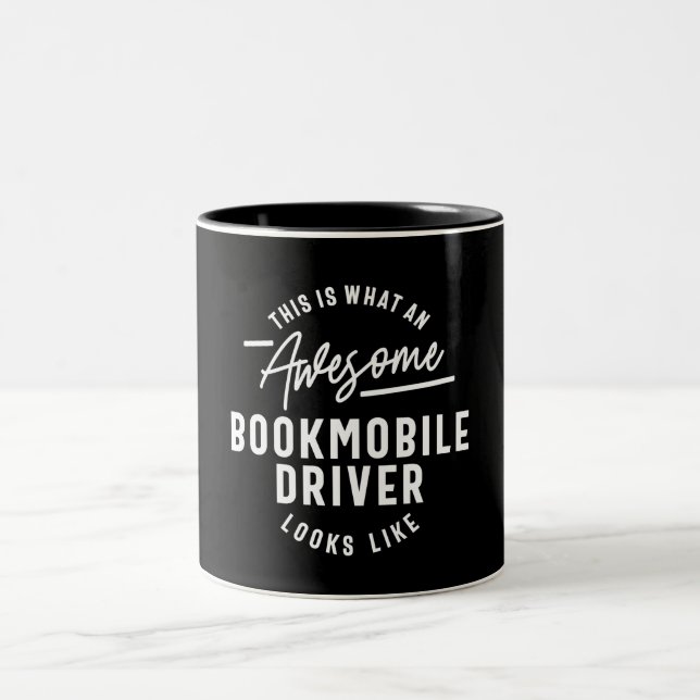 Caneca De Café Em Dois Tons Funny Awesome Bookmobile Driver Job Occupation (Centro)