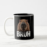 Caneca De Café Em Dois Tons Funny Capybara Bruh<br><div class="desc">Funny Capybara Bruh</div>