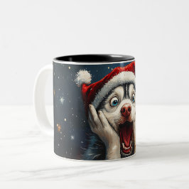 Caneca De Café Em Dois Tons Funny Christmas dog Mugs | Merry Christmas Mug