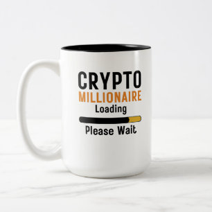 Caneca De Café Em Dois Tons Funny crypto Millionaire Loading please wait trade