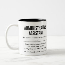 Caneca De Café Em Dois Tons Funny do Assistente Administrativo Personalizado