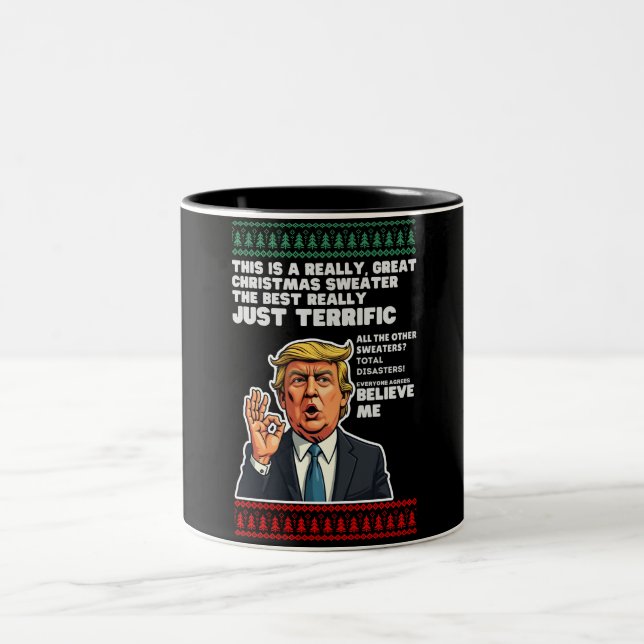 Caneca De Café Em Dois Tons Funny Donald Trump Feia Parody (Centro)