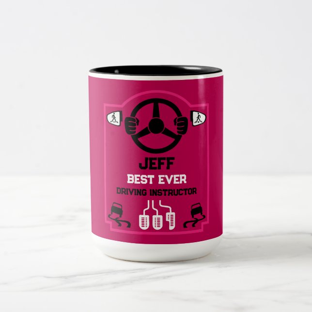 Caneca De Café Em Dois Tons Funny Driving Instructor Gift (Centro)