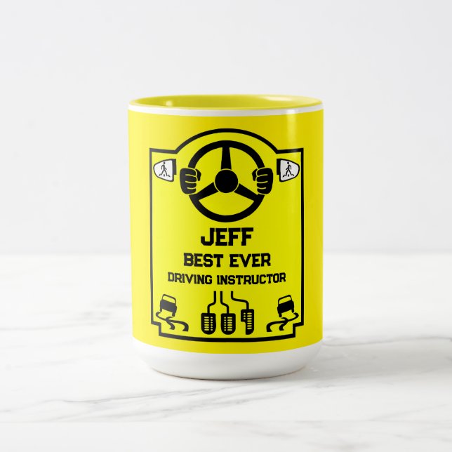 Caneca De Café Em Dois Tons Funny Driving Instructor Gift (Centro)